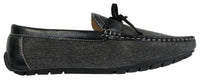 Herr Slip On Denim Läder Spets Mockasin Skor Smart Casual Italiensk Brun Marinblå