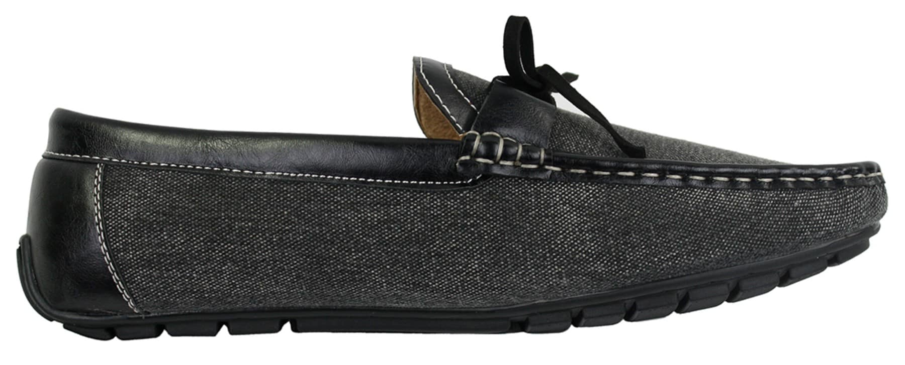 Herr Slip On Denim Läder Spets Mockasin Skor Smart Casual Italiensk Brun Marinblå