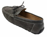 Herr Slip On Denim Läder Spets Mockasin Skor Smart Casual Italiensk Brun Marinblå