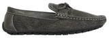 Herr Slip On Denim Läder Spets Mockasin Skor Smart Casual Italiensk Brun Marinblå