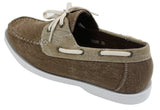 Herr Denim Canvas Retro Snörade Mockasiner Båtskor Tvättade Marinblå Beige