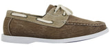 Herr Denim Canvas Retro Snörade Mockasiner Båtskor Tvättade Marinblå Beige