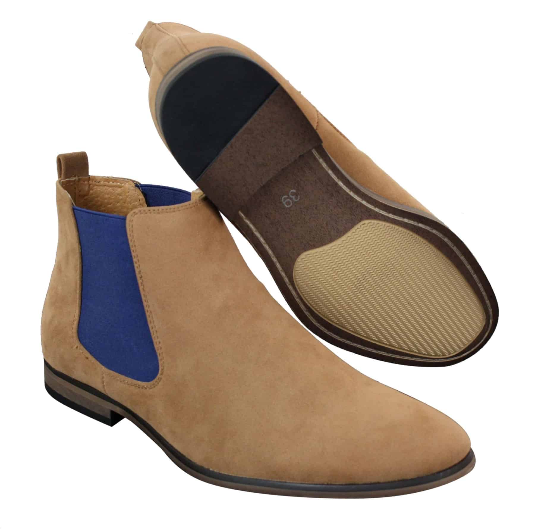 Herr Slip-On Ankelstövlar i Italiensk Mocka i Desert Chelsea-modell