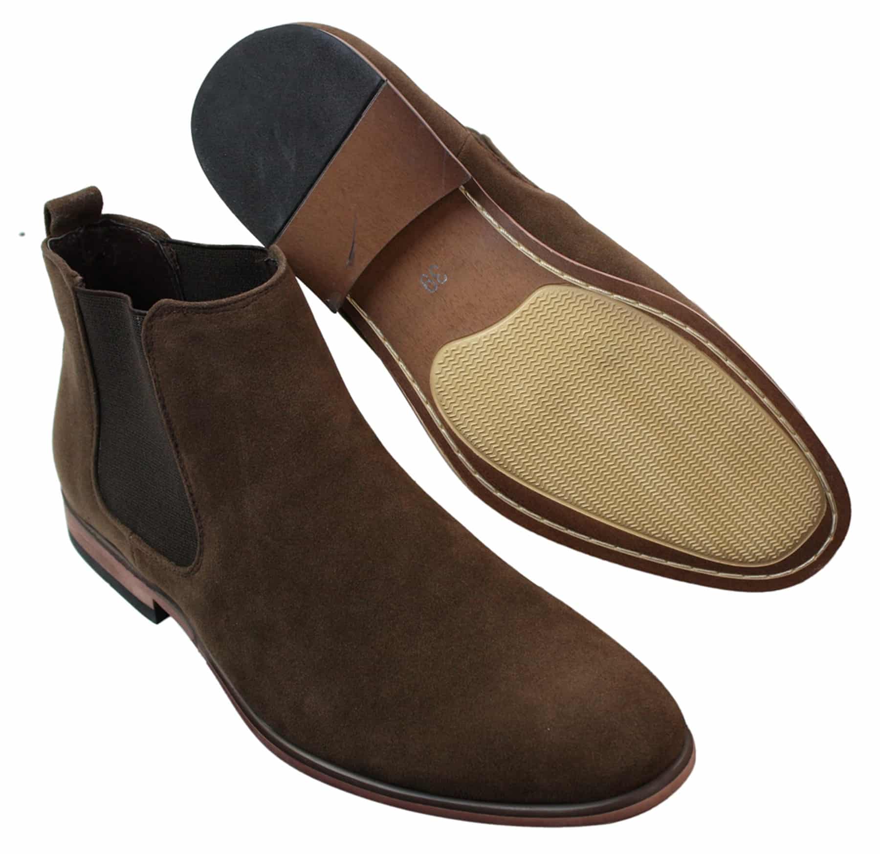 Herr Slip-On Ankelstövlar i Italiensk Mocka i Desert Chelsea-modell