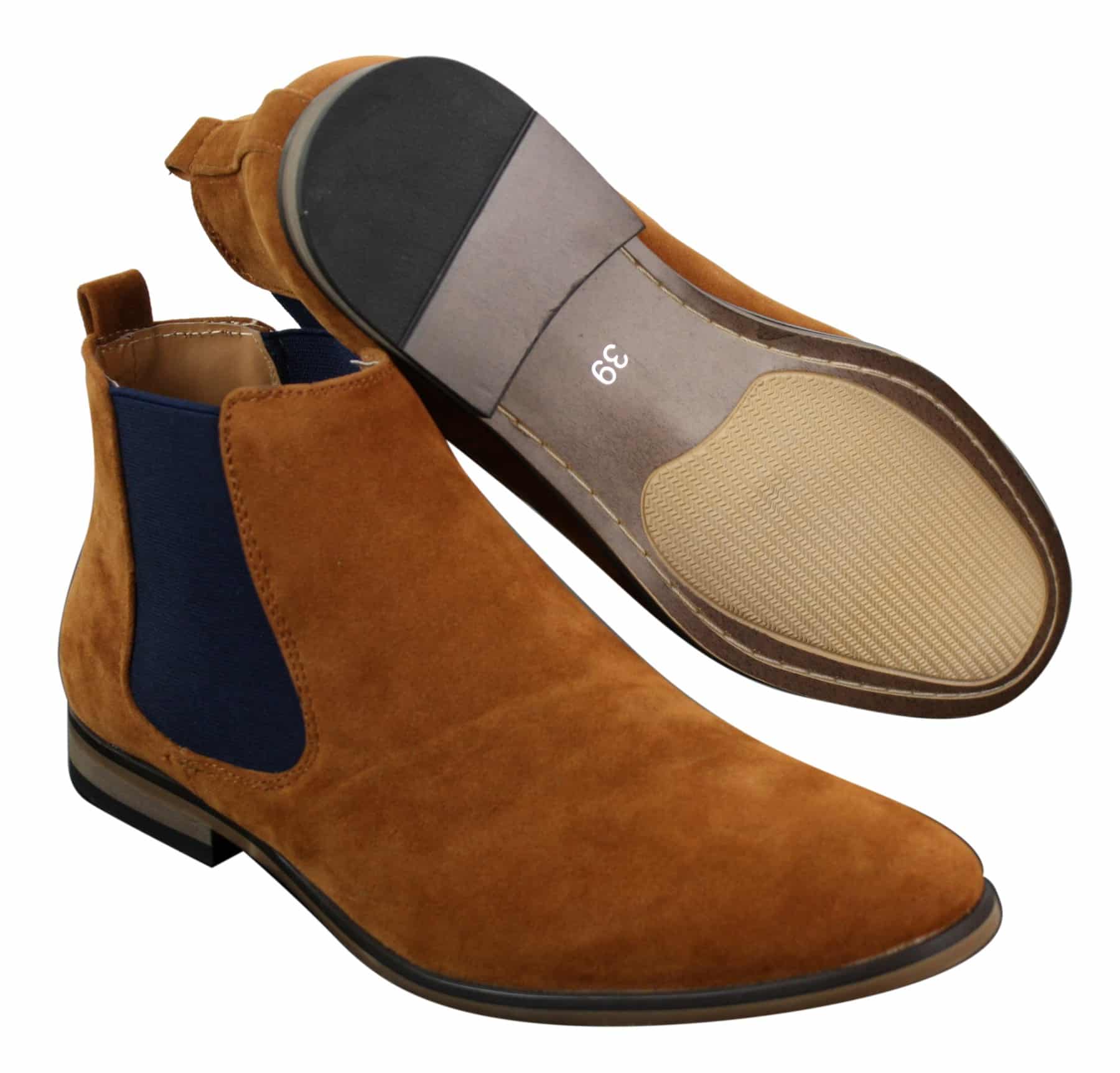 Herr Slip-On Ankelstövlar i Italiensk Mocka i Desert Chelsea-modell