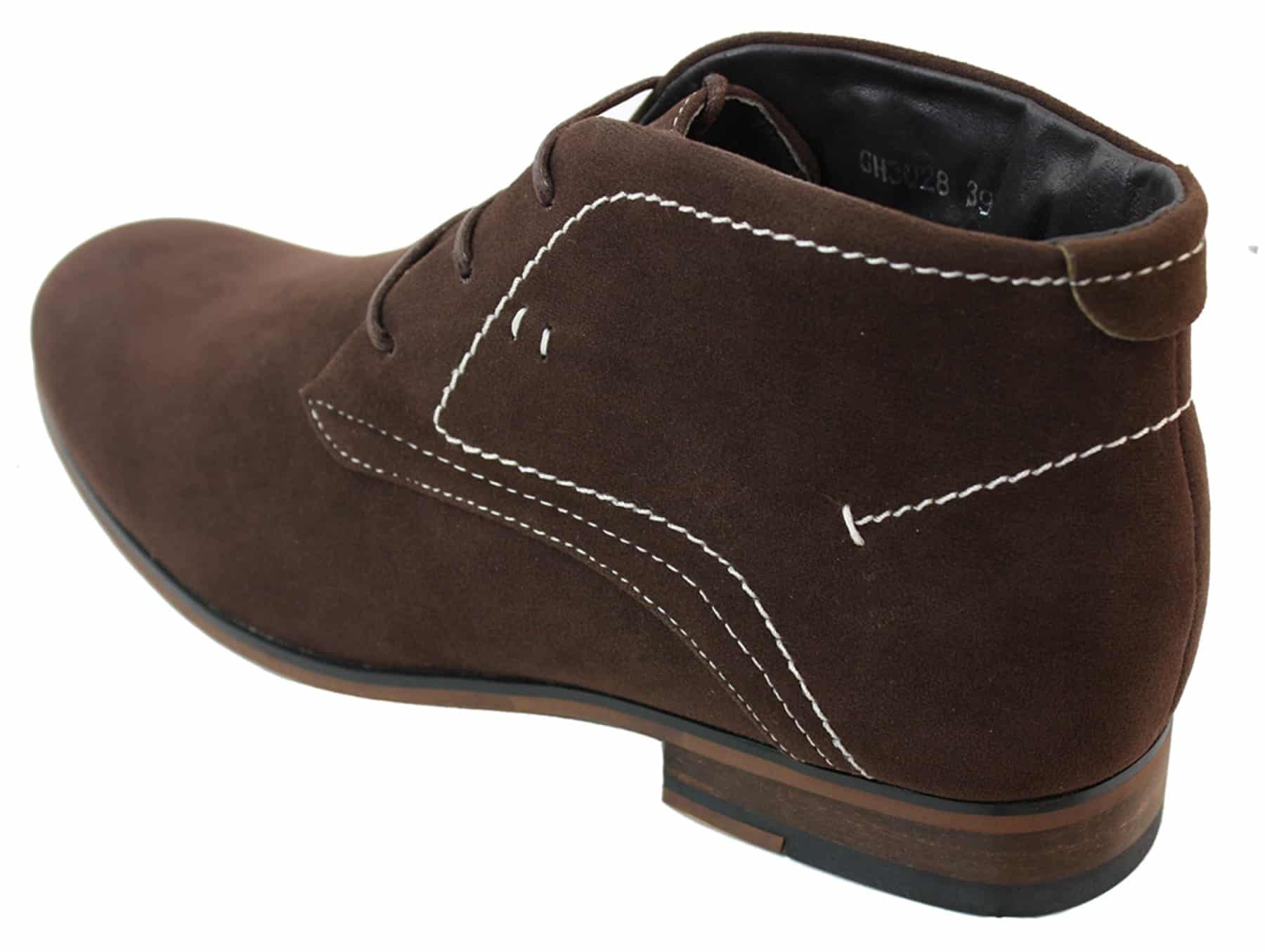 Herr Casual Mocka Look Desert Ankelstövlar Brun Svart Marinblå Läderfodrade