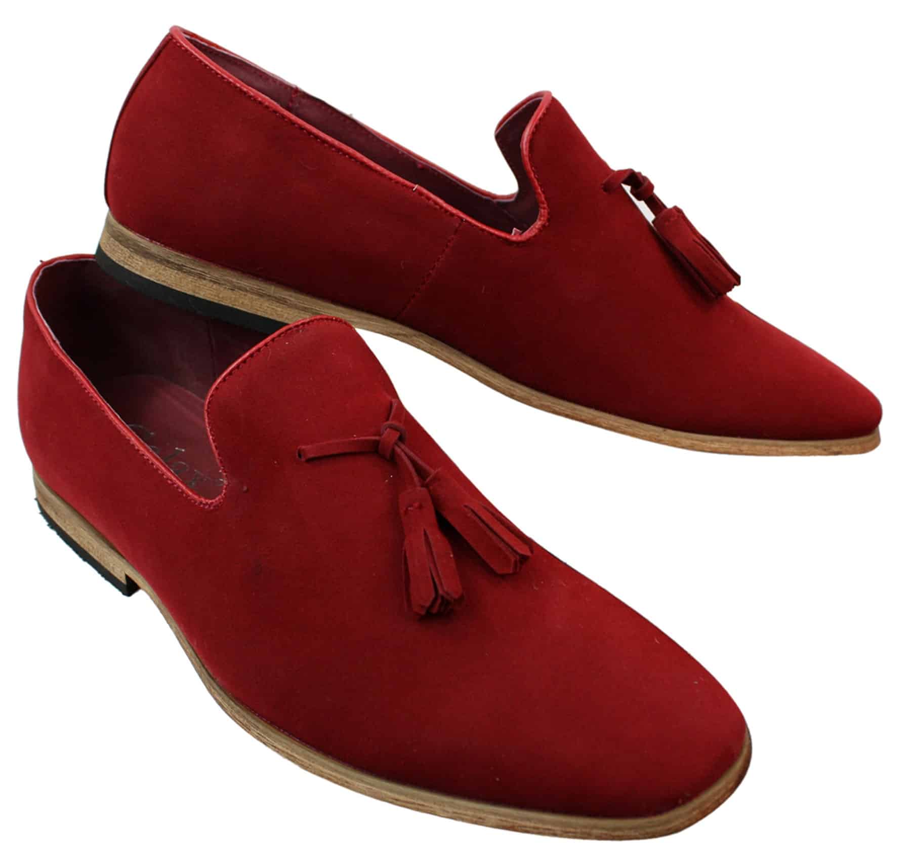 Herrloafers i mocka med tofsdesign, läder, svart komfort