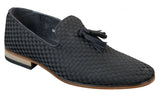 Herr Slip On Tassle Bilskor Smart Casual Retro Marinblå Svart Läderfodrad