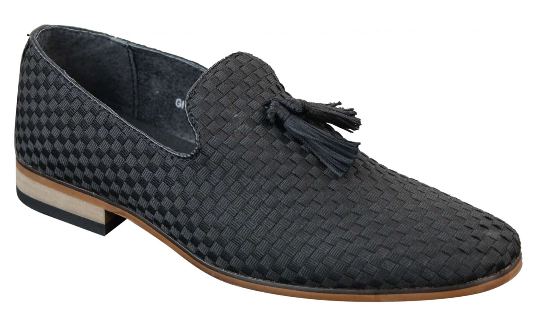 Herr Slip On Tassle Bilskor Smart Casual Retro Marinblå Svart Läderfodrad