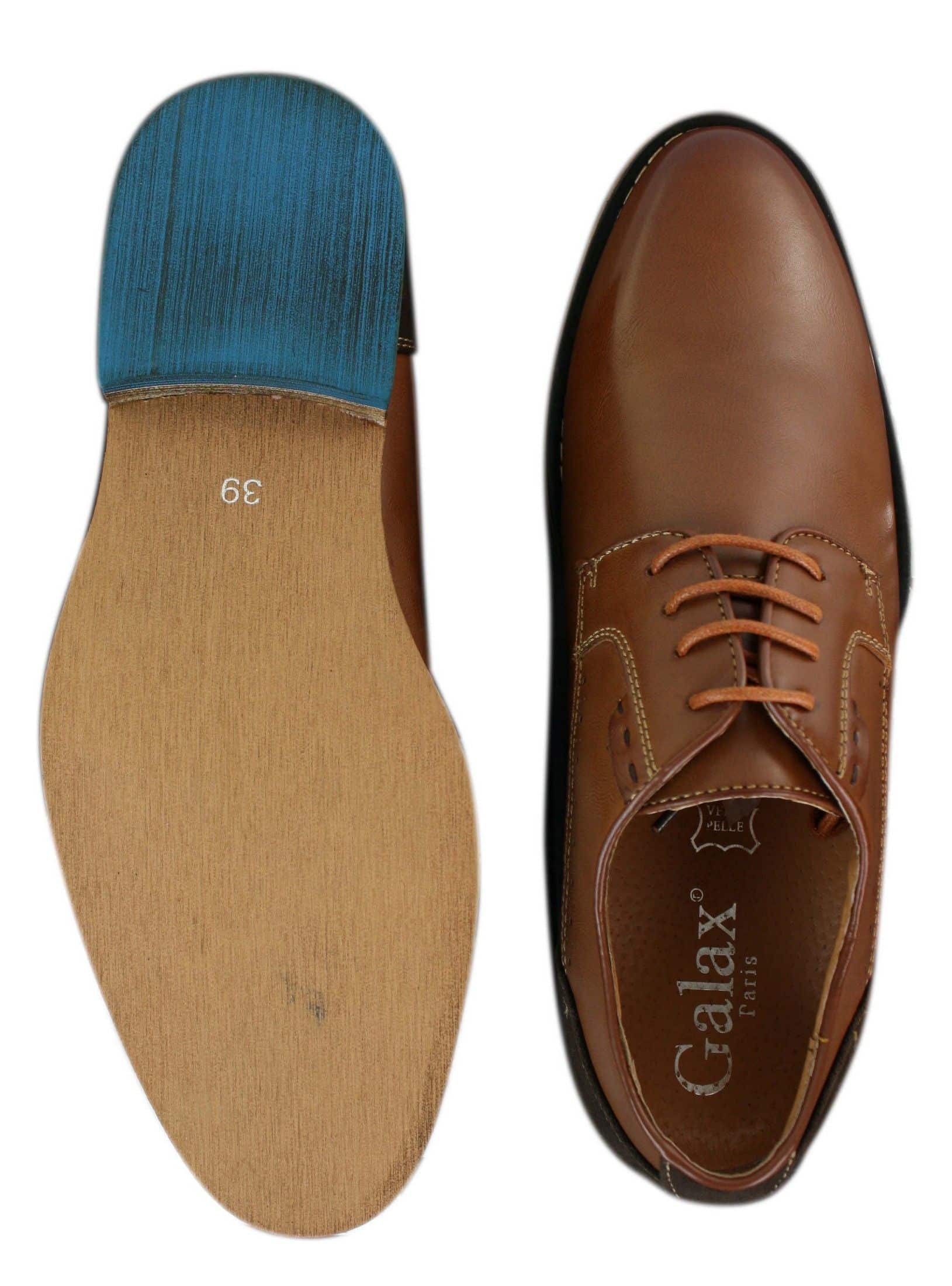 Galax GH3117 Herrskor med snörning, eleganta och casual skor, klassiska, bruna, svarta läder- och mockaskor