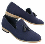 Galax GH3126 - Herr Slip On Tassel Körskor Loafers Lätt Elegant Casual Svart Blå Italiensk