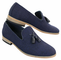 Galax GH3126 - Herr Slip On Tassel Körskor Loafers Lätt Elegant Casual Svart Blå Italiensk