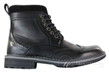 Galax GLX3521 Herr Bruna Svarta Brogues Ankelstövlar Läder Mocka Snörning Cowboy Smart Casual