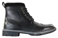 Galax GLX3521 Herr Bruna Svarta Brogues Ankelstövlar Läder Mocka Snörning Cowboy Smart Casual