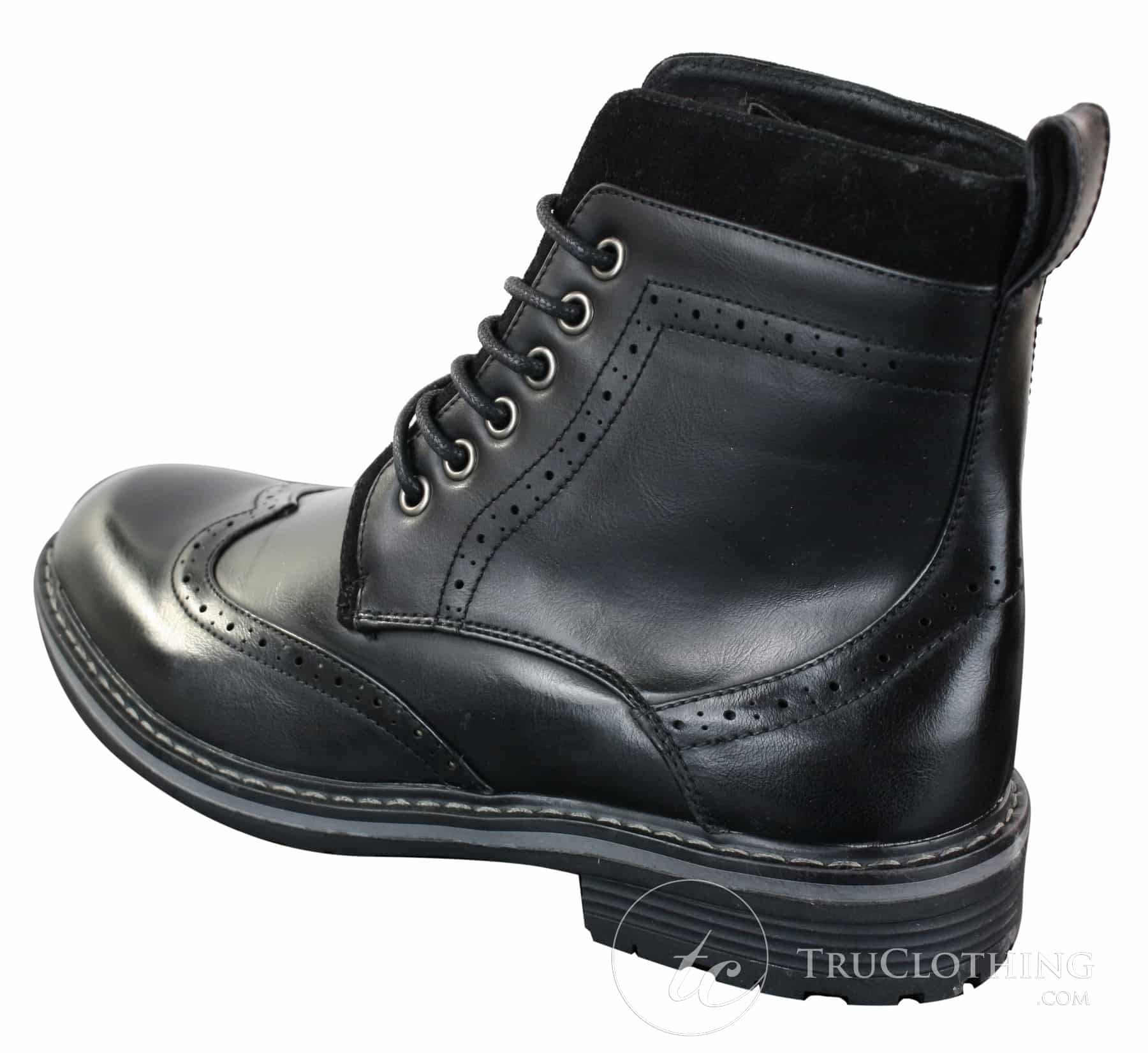 Galax GLX3521 Herr Bruna Svarta Brogues Ankelstövlar Läder Mocka Snörning Cowboy Smart Casual