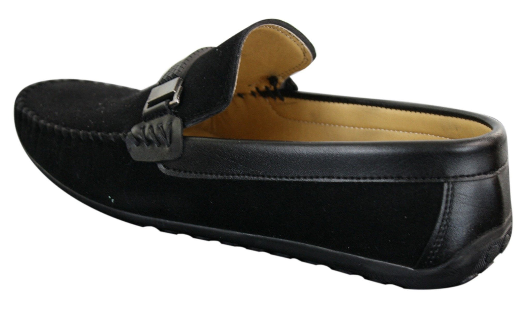 Galax ZD71 - Herr Slip-On Mocka PU Läder Körskor Spänne Mockasin Casual