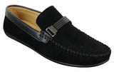Galax ZD71 - Herr Slip-On Mocka PU Läder Körskor Spänne Mockasin Casual
