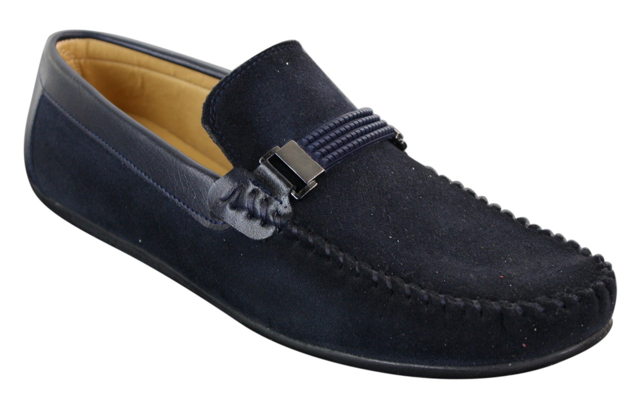 Galax ZD71 - Herr Slip-On Mocka PU Läder Körskor Spänne Mockasin Casual
