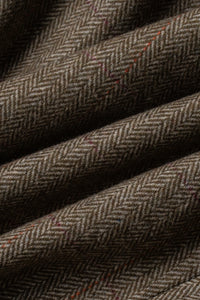 Herrkostym i tweed, olivgrön rutig