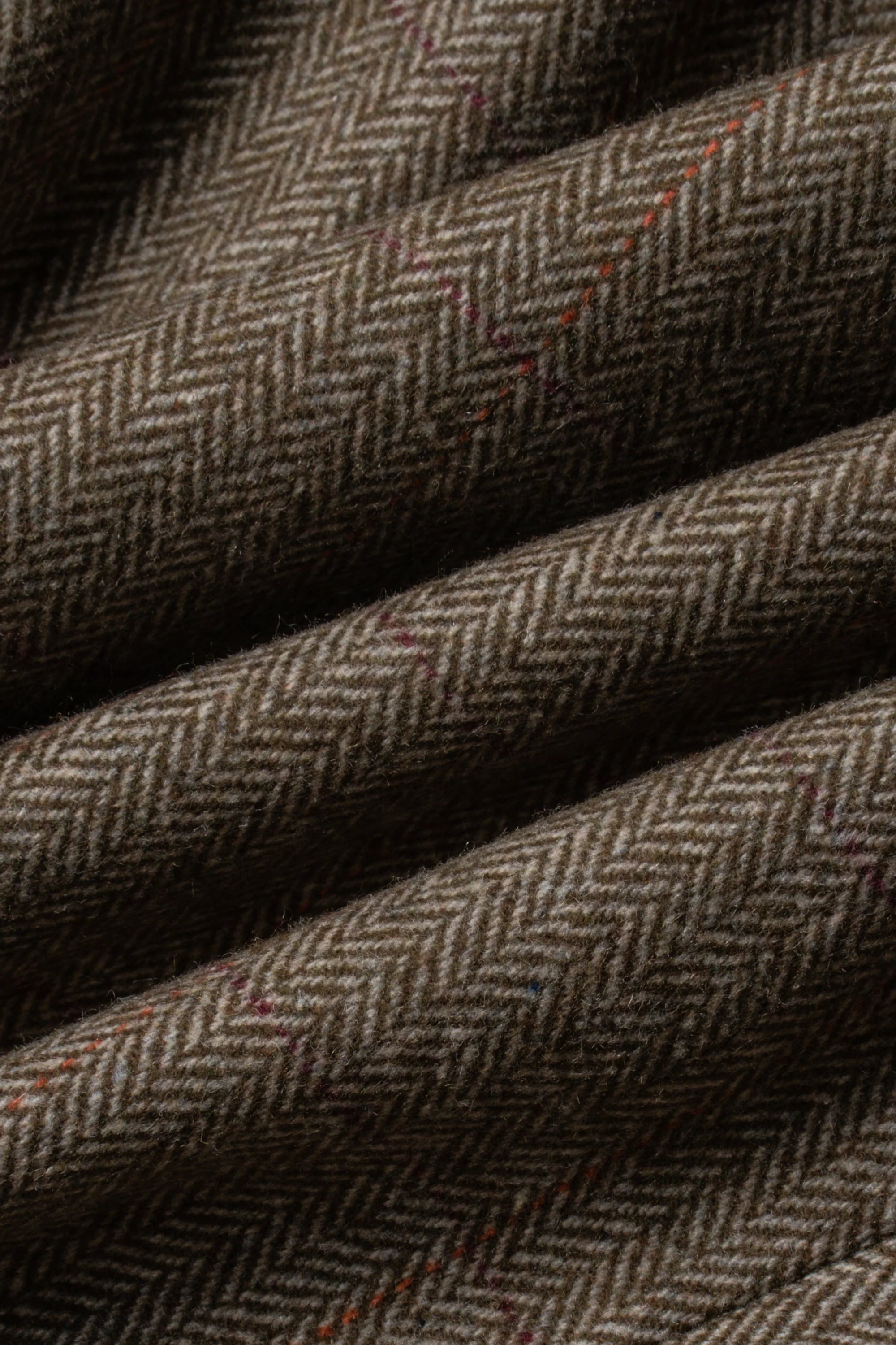 Herrkostym i tweed, olivgrön rutig