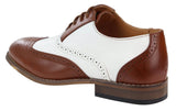 Herr Bruna/Vita Brogue Skor