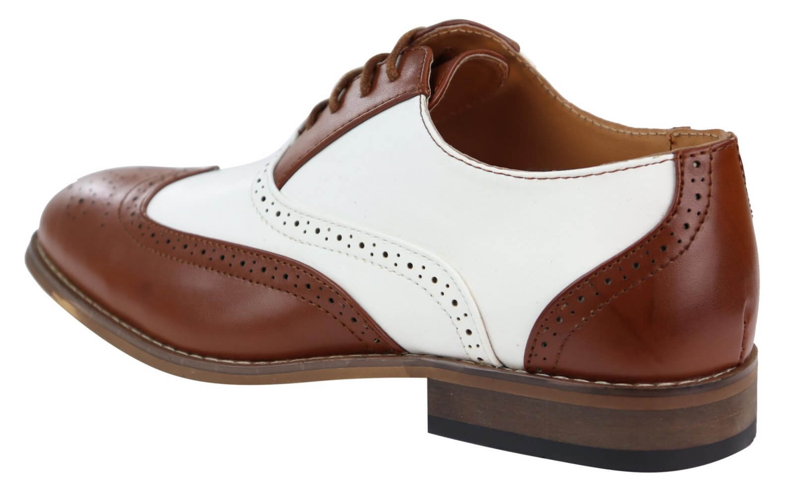 Herr Bruna/Vita Brogue Skor