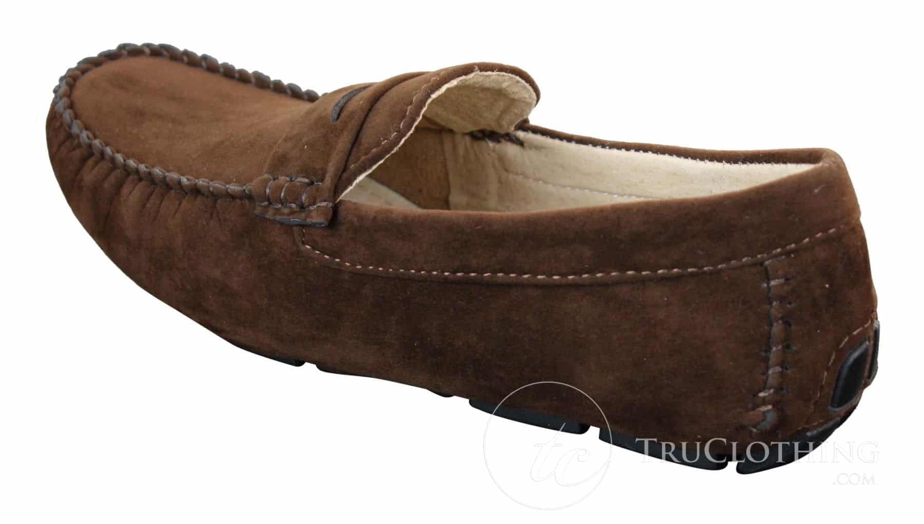 Herr Slip On Mocka Läder Mockasin Loafers Smart Casual Brun Beige