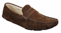 Herr Slip On Mocka Läder Mockasin Loafers Smart Casual Brun Beige