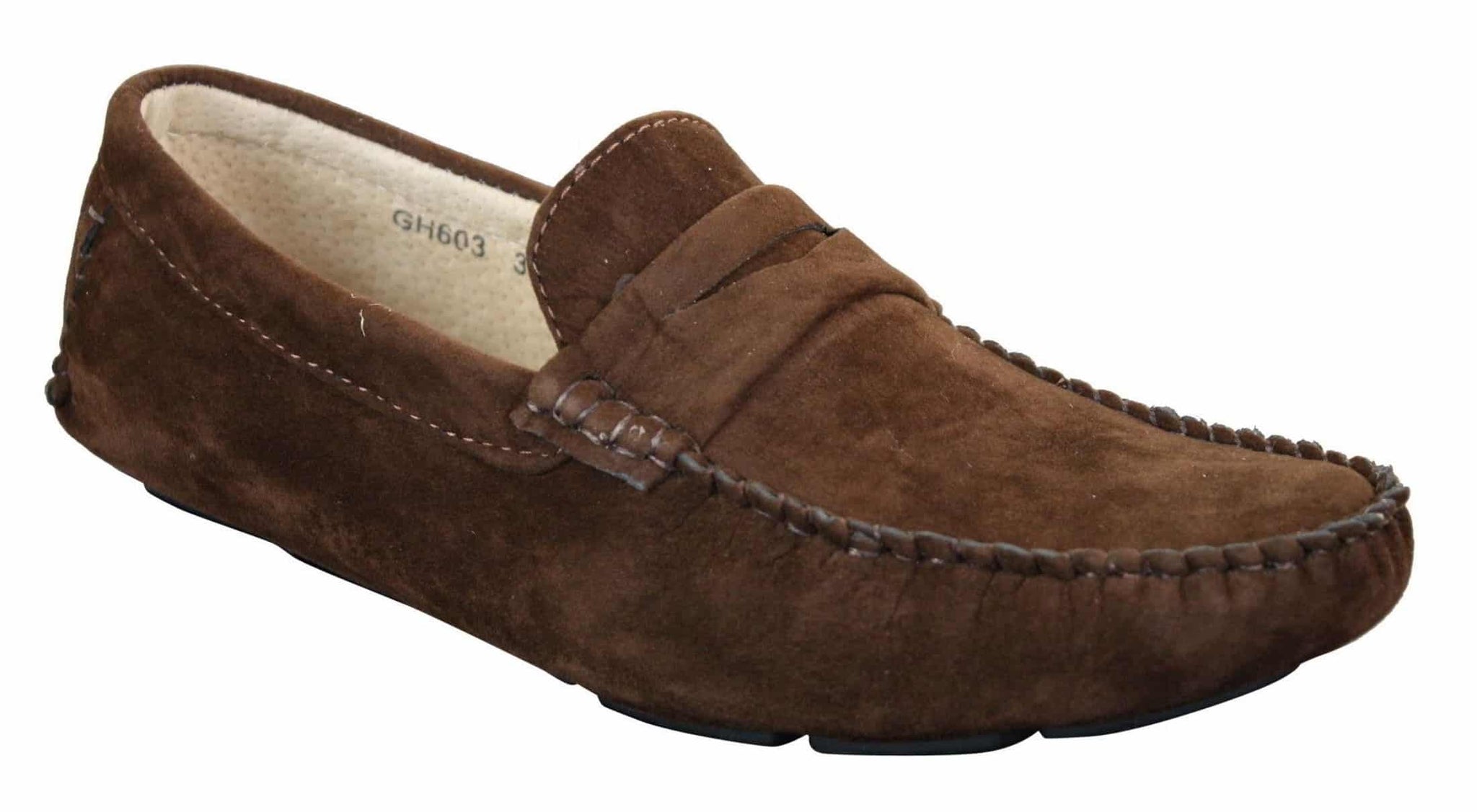 Herr Slip On Mocka Läder Mockasin Loafers Smart Casual Brun Beige