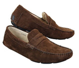 Herr Slip On Mocka Läder Mockasin Loafers Smart Casual Brun Beige