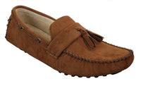 Herr Mocka Brun Marinblå Tofs Loafers Körskor Mockasiner Slip On Läder