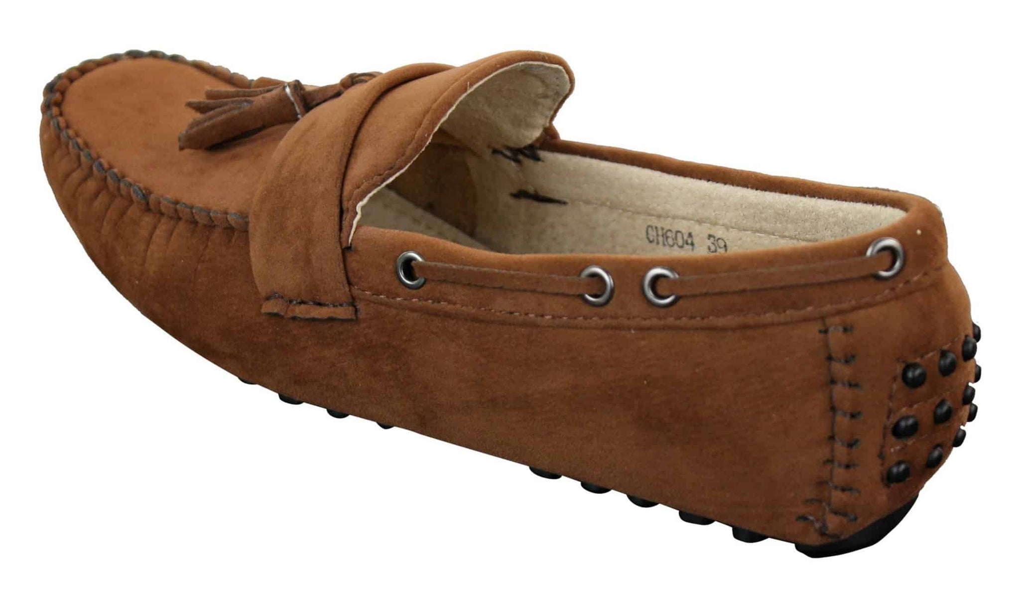 Herr Mocka Brun Marinblå Tofs Loafers Körskor Mockasiner Slip On Läder