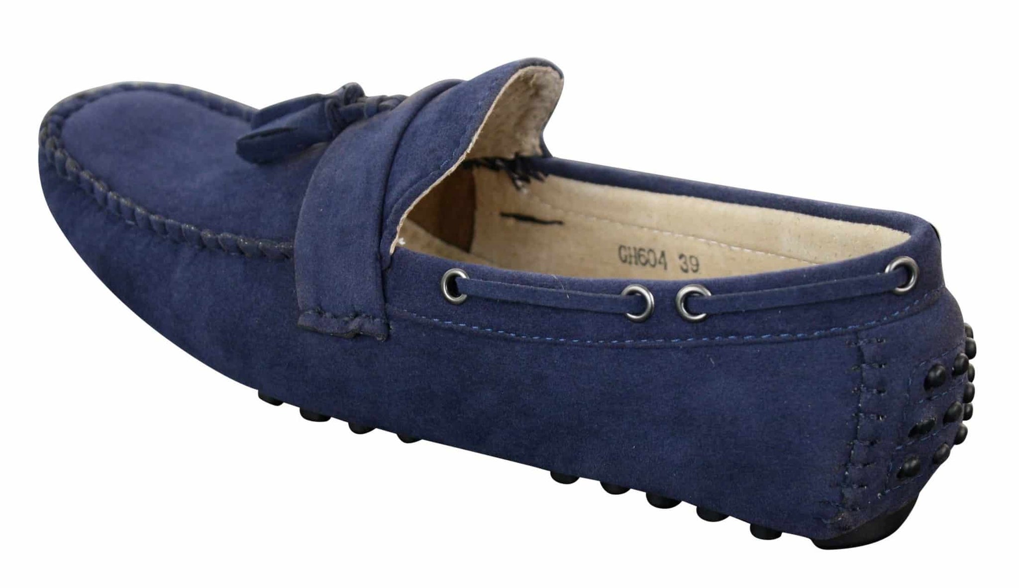 Herr Mocka Brun Marinblå Tofs Loafers Körskor Mockasiner Slip On Läder