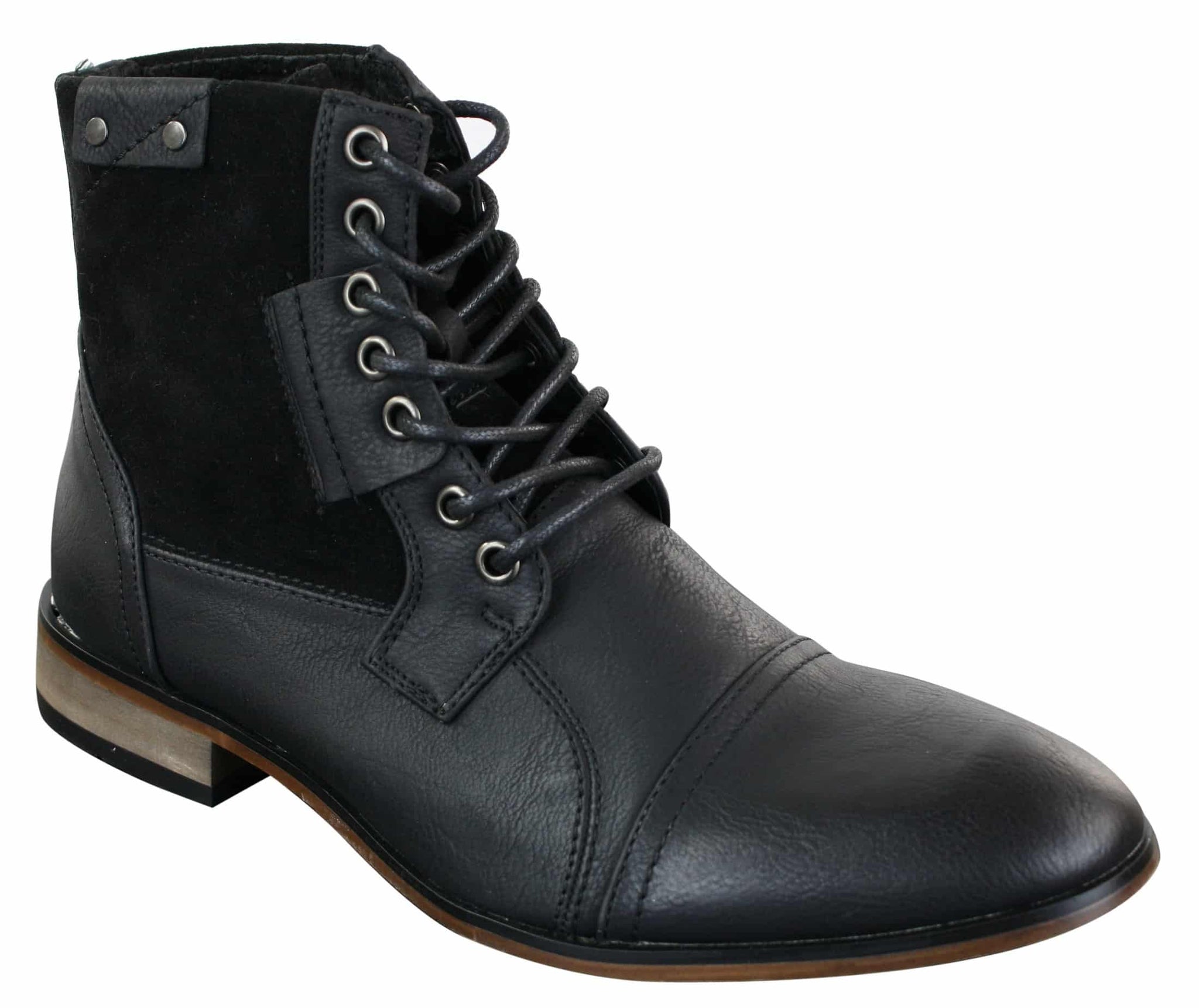 Galax GLX3516 Herr Retro Vintage Urban Ankelstövlar Smal Läder Mocka Snörning Smart Casual