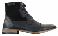 Galax GLX3516 Herr Retro Vintage Urban Ankelstövlar Smal Läder Mocka Snörning Smart Casual