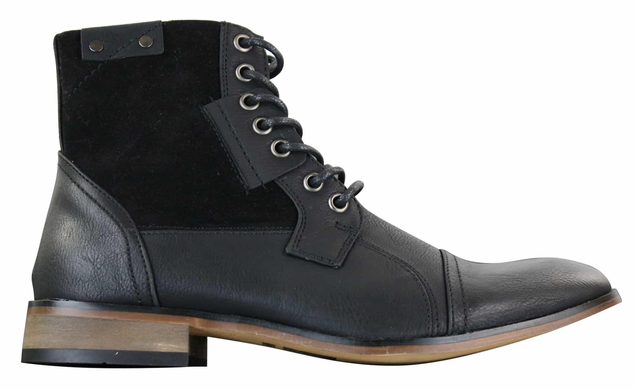 Galax GLX3516 Herr Retro Vintage Urban Ankelstövlar Smal Läder Mocka Snörning Smart Casual