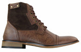 Galax GLX3516 Herr Retro Vintage Urban Ankelstövlar Smal Läder Mocka Snörning Smart Casual