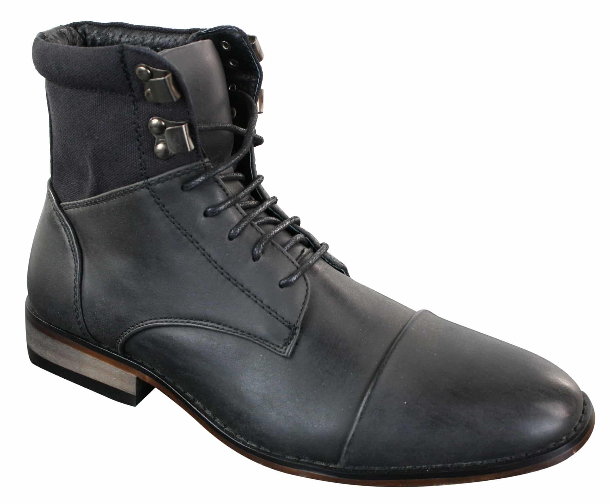 Galax GLX3517 Herr Slim Fit Vintage Retro Sherlock Snörade Smarta Casual Ankelstövlar Läder