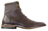 Galax GLX3517 Herr Slim Fit Vintage Retro Sherlock Snörade Smarta Casual Ankelstövlar Läder