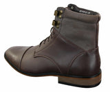 Galax GLX3517 Herr Slim Fit Vintage Retro Sherlock Snörade Smarta Casual Ankelstövlar Läder