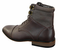Galax GLX3517 Herr Slim Fit Vintage Retro Sherlock Snörade Smarta Casual Ankelstövlar Läder