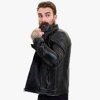 Happy Gentleman B102 - Skräddarsydd Herrjacka i Svart Läder
