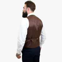Happy Gentleman ELEGANTE ullkostym i tre delar med kontrasterande brun väst