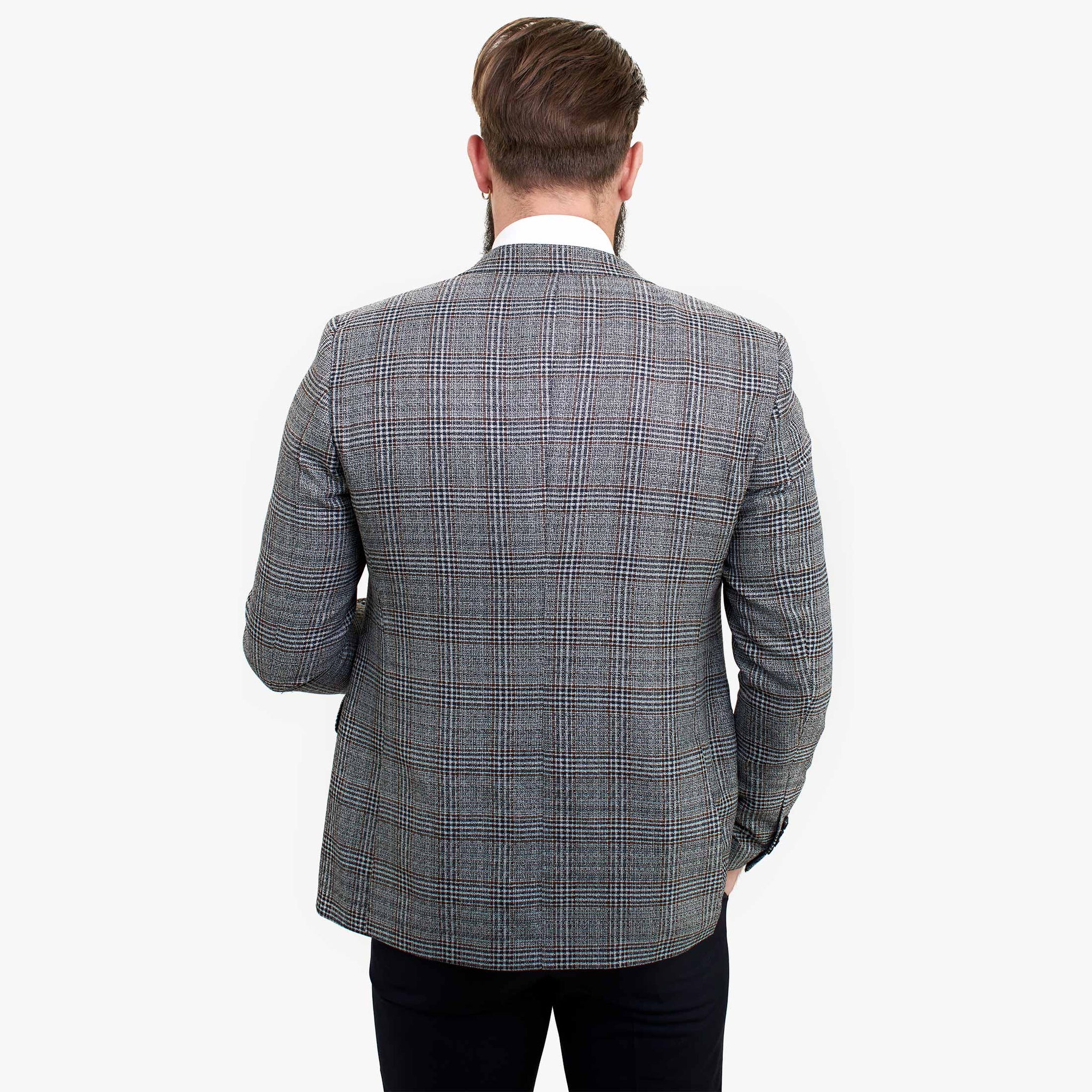 Happy Gentleman ELEGANTE ullkostym i tre delar med kontrasterande brun väst