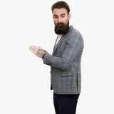 Happy Gentleman ELEGANTE ullkostym i tre delar med kontrasterande brun väst
