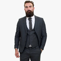 Happy Gentleman GRINGO Grå 3-delad kostym i ull