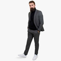 Happy Gentleman MIROLE Grå Skräddarsydd Kostym i 3 Delar med Ylle