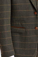 Harris - Grön tweed fiskbensrutig tweedkavaj