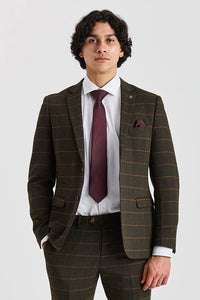 Harris - Grön tweed fiskbensrutig tweedkavaj
