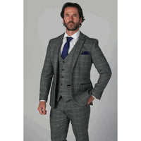 Harris herrkostym i grå 3-delad tweed med klassisk vintagecharm